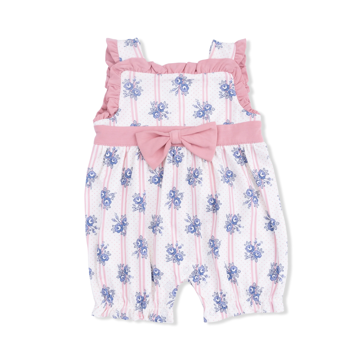 Stripe Dot Roses Playsuit