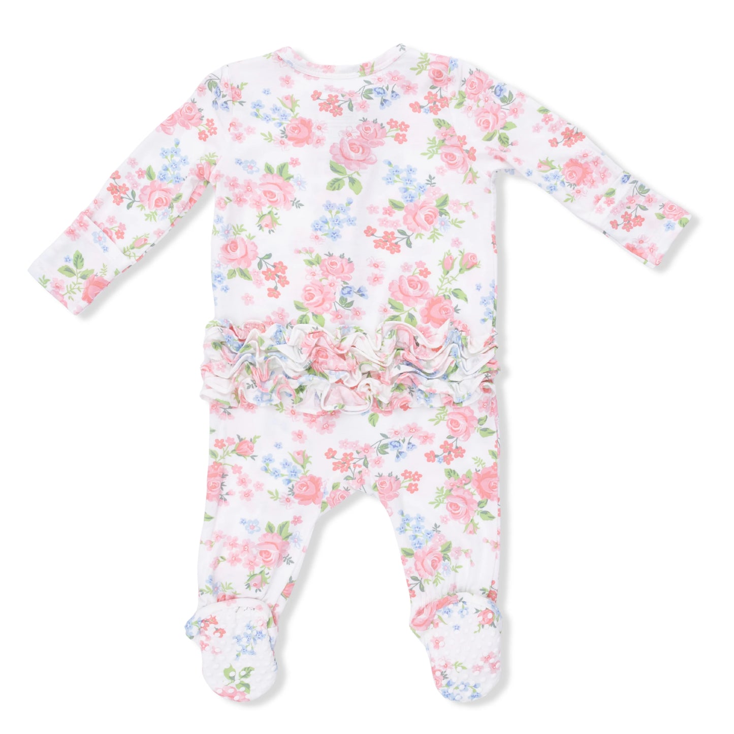 Cute Little Roses Ruffle Footie