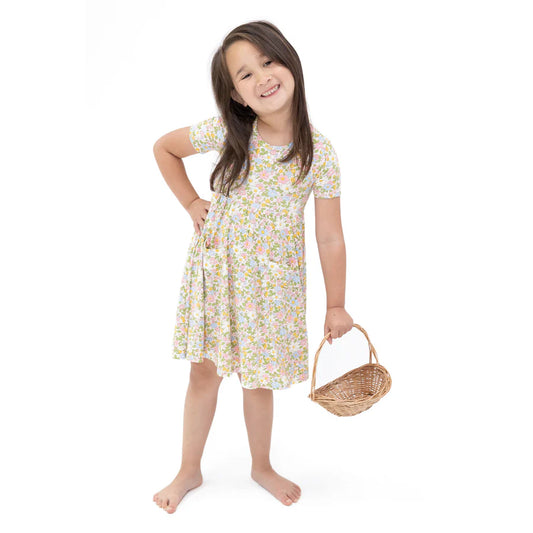 Calico Floral Twirl Dress