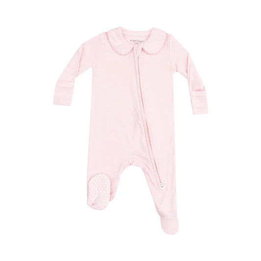 Pink Peter Pan Collared Footie