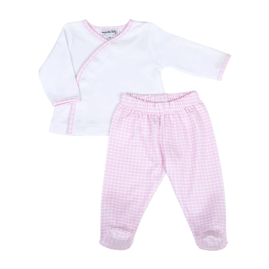 New Beginnings Pink X-Tee Footed Pant Set