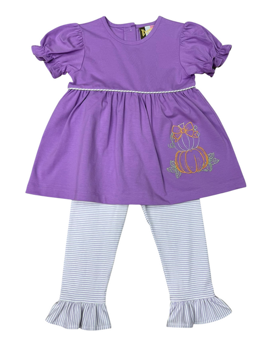 Purple Pumpkin Ruffle Pant Set