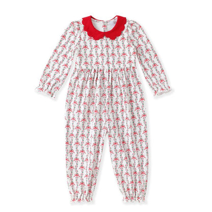 Holiday Bow Ruffle Jumpsuit