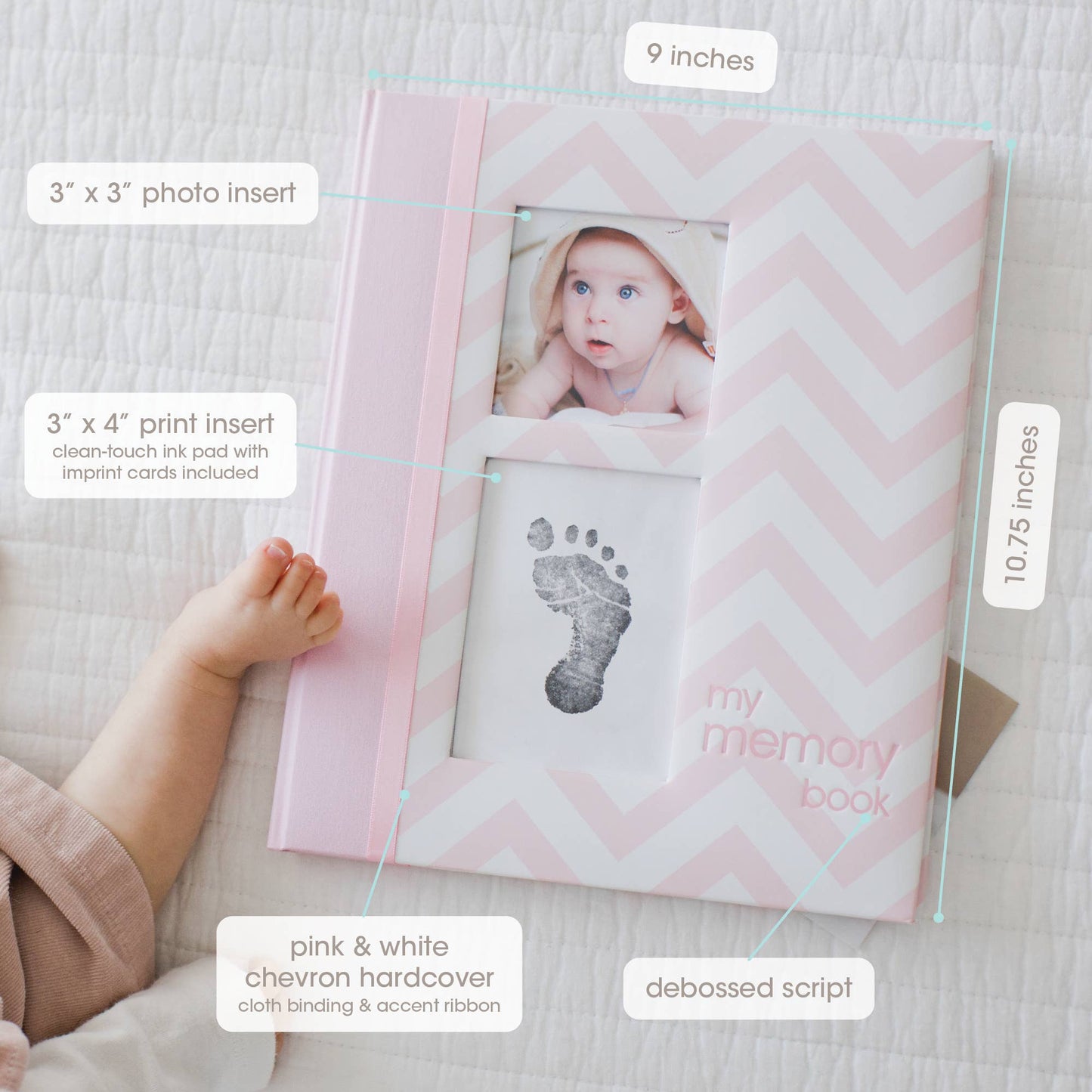 Chevron Baby Book and Clean-Touch Ink Pad Kit
