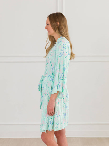 SoftSnooze™ Women's Bamboo Viscose Mint Meadow Mommy & Me Maternity Robe