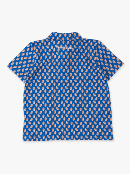 Boys Varsity Blue Football Frenzy Knit Short Sleeve Performance Polo