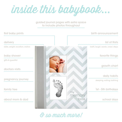 Chevron Baby Book and Clean-Touch Ink Pad Kit