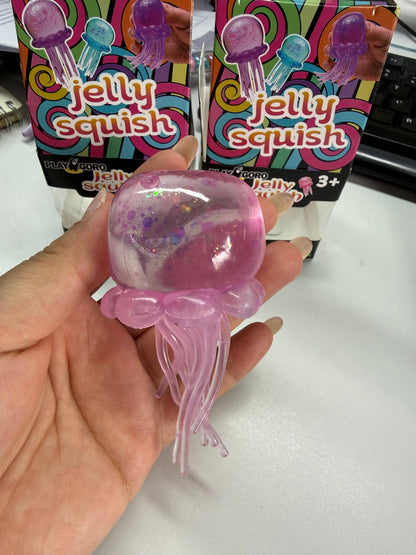 Sequin Glitter jellyfish squishy sensory toy-no brand