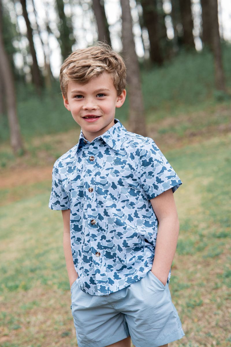 PRODOH Blue Camo Performance Button-Down