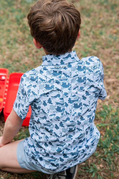 PRODOH Blue Camo Performance Button-Down