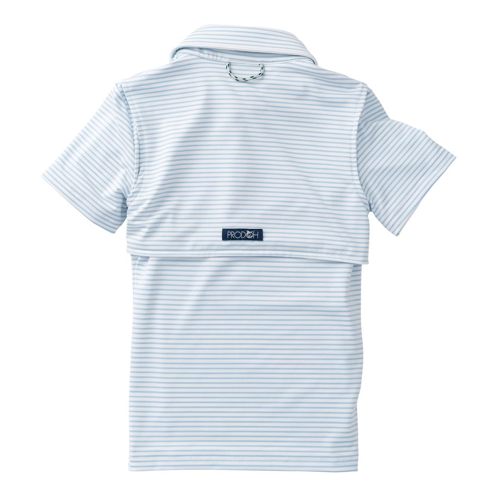 PRODOH Blue Stripe Performance Polo