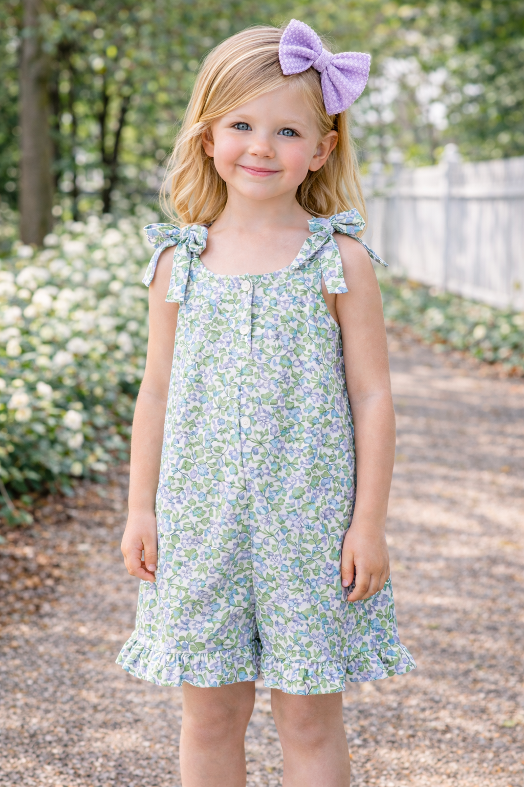 Lilac Floral Tie Romper