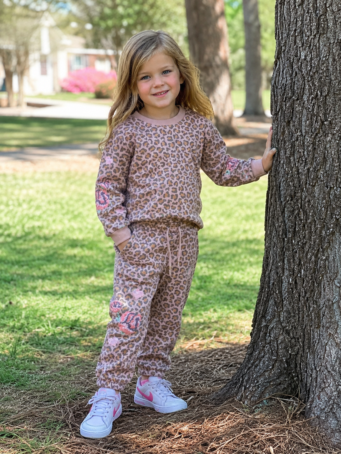 Animal Print Set With Cross Stitch Embroidery