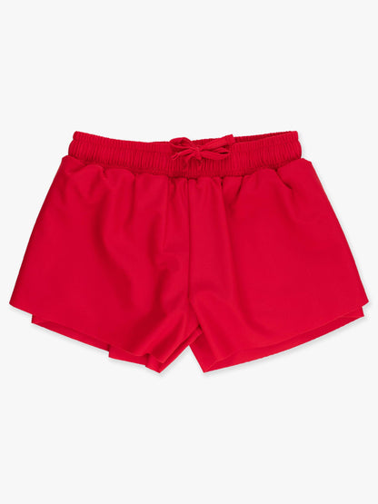 Girls Red Active Butterfly Shorts