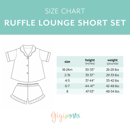 Ella RUFFLE LOUNGE SHORT SET Bamboo Floral Girls Clothing