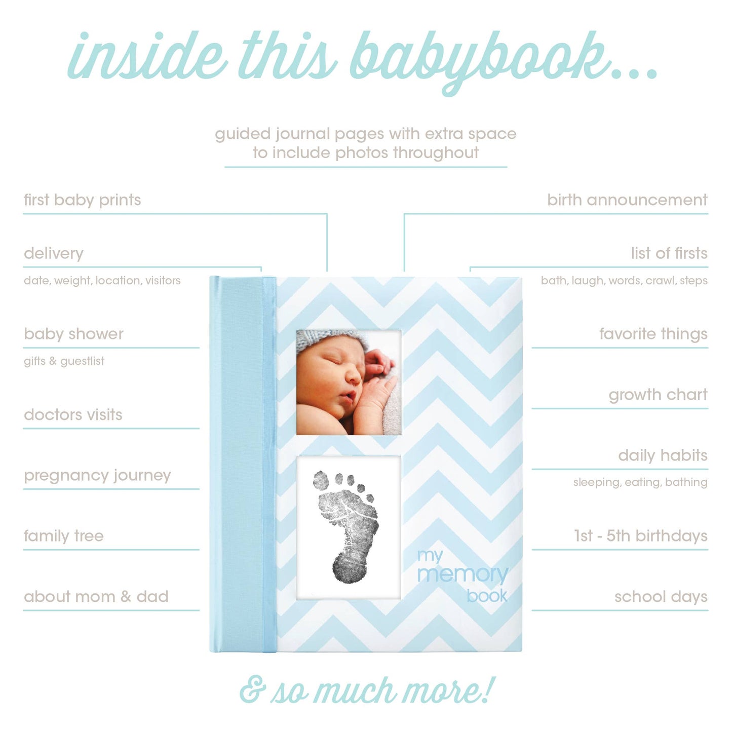 Chevron Baby Book and Clean-Touch Ink Pad Kit