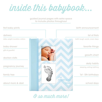 Chevron Baby Book and Clean-Touch Ink Pad Kit
