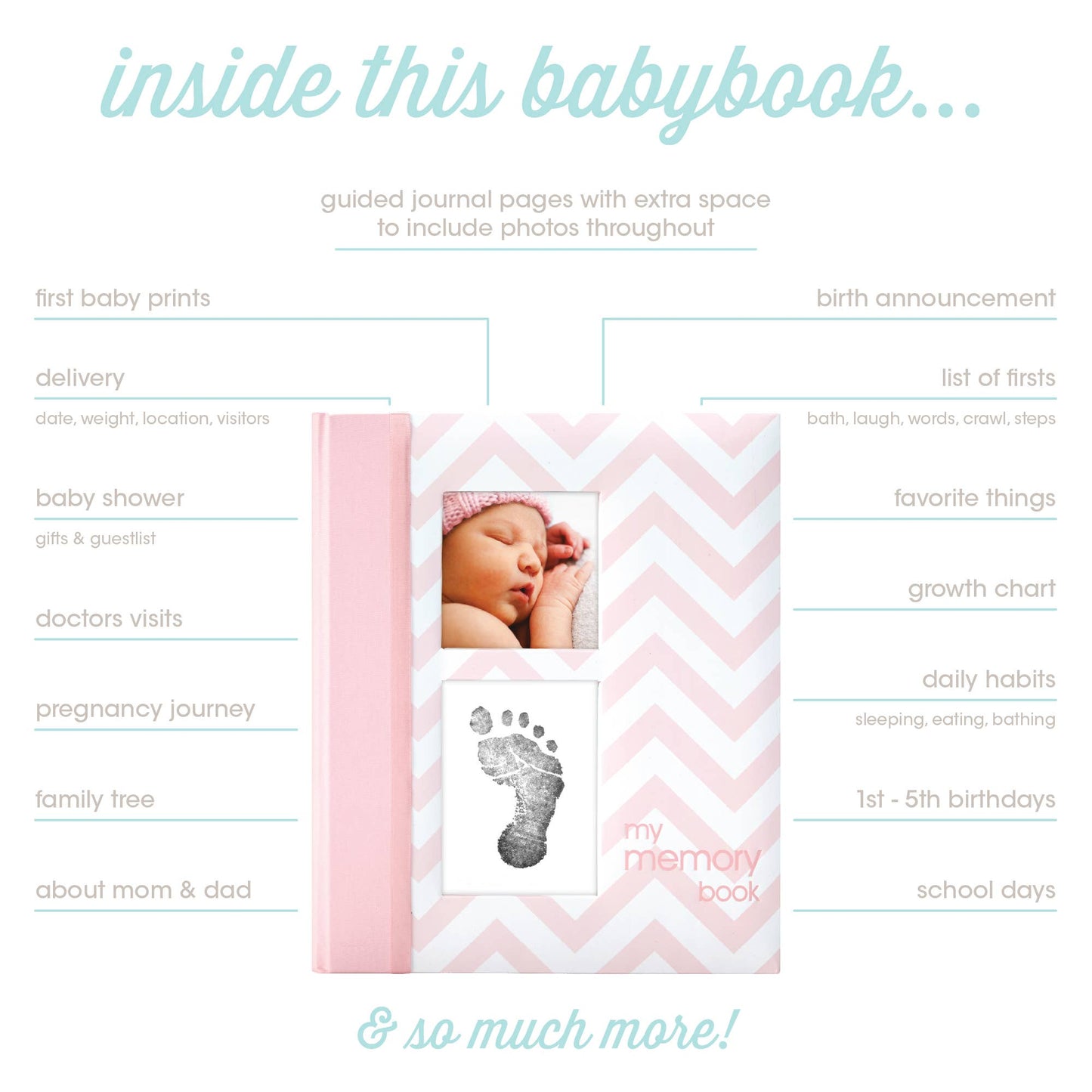 Chevron Baby Book and Clean-Touch Ink Pad Kit