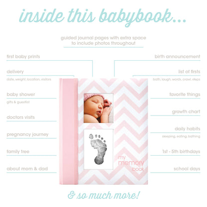 Chevron Baby Book and Clean-Touch Ink Pad Kit