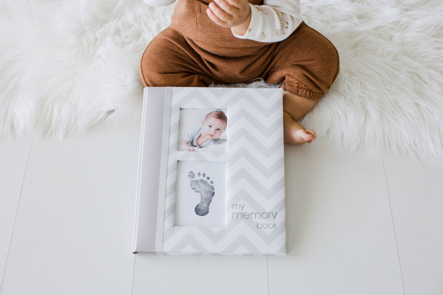 Chevron Baby Book and Clean-Touch Ink Pad Kit