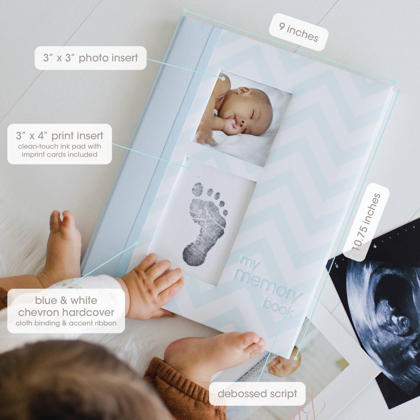 Chevron Baby Book and Clean-Touch Ink Pad Kit