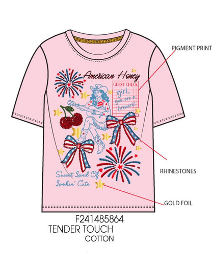 American Honey Rhinestone Tee