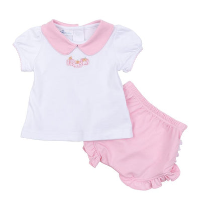 Pink Pumpkin Emb Bloomer Set