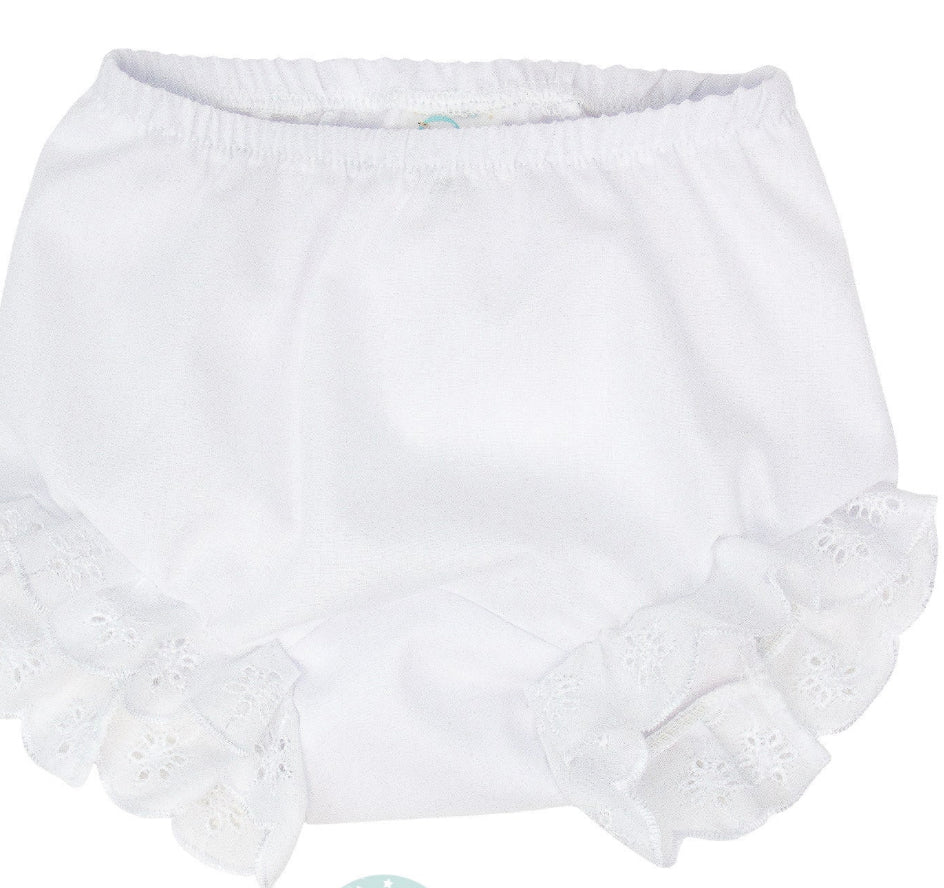 White Bloomers with Eyelet Lace