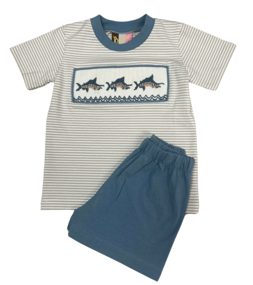 Sword Fish Smock Short Set