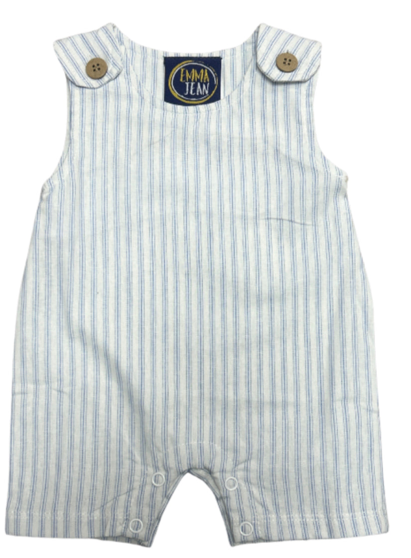 Blue and White Striped Romper