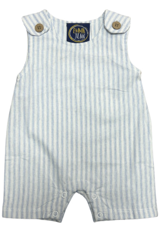 Blue and White Striped Romper