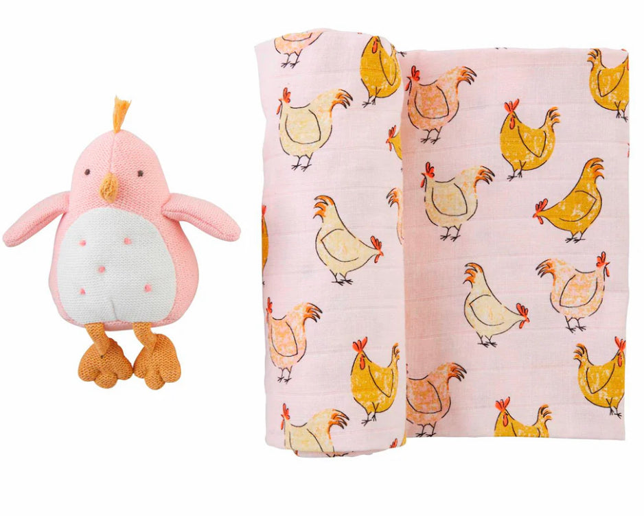 Chicken Swaddle with Rattle