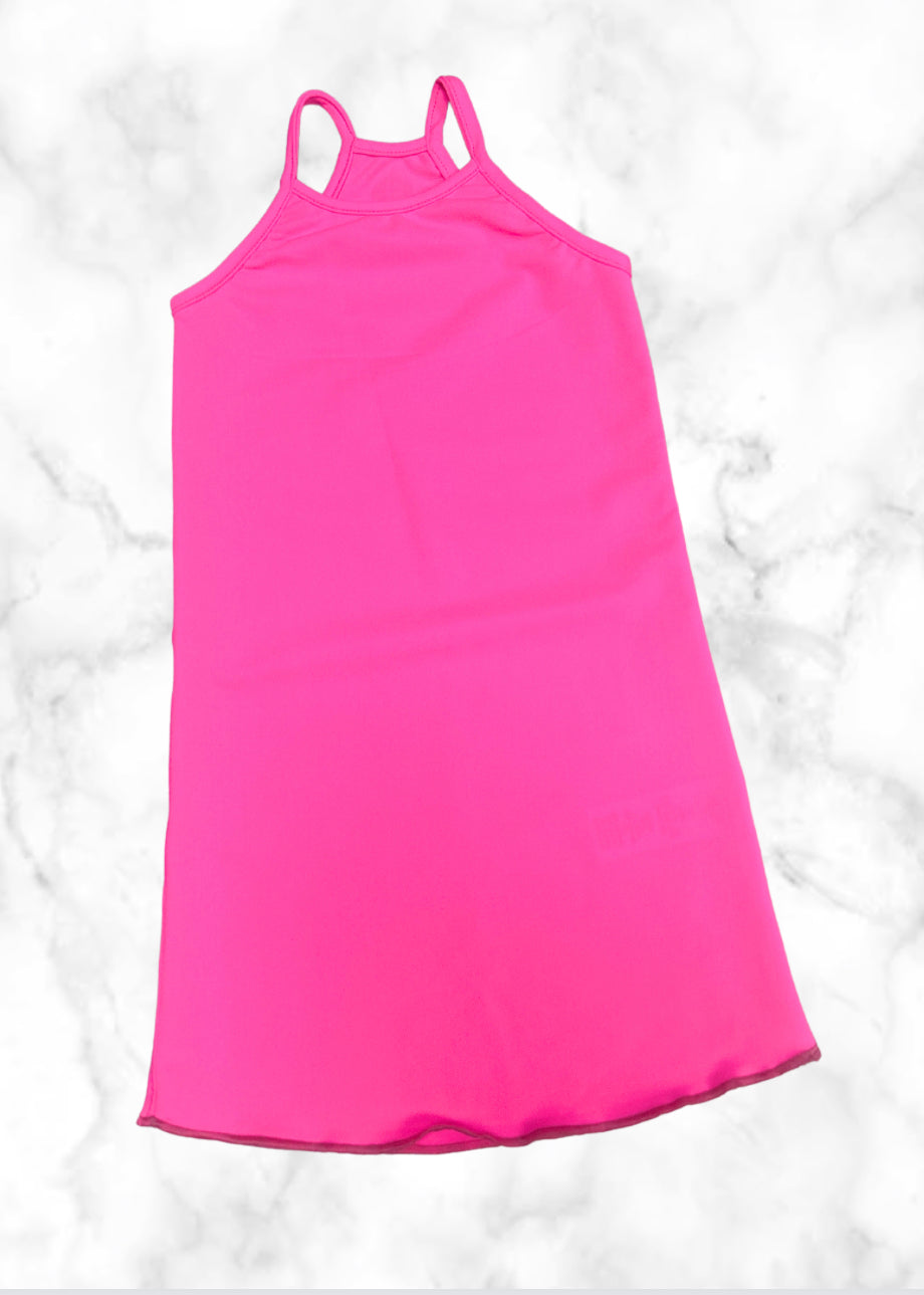 Electric Pink Razor Back Dress