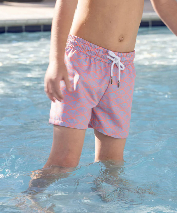 Coral Dots Swim Trunks