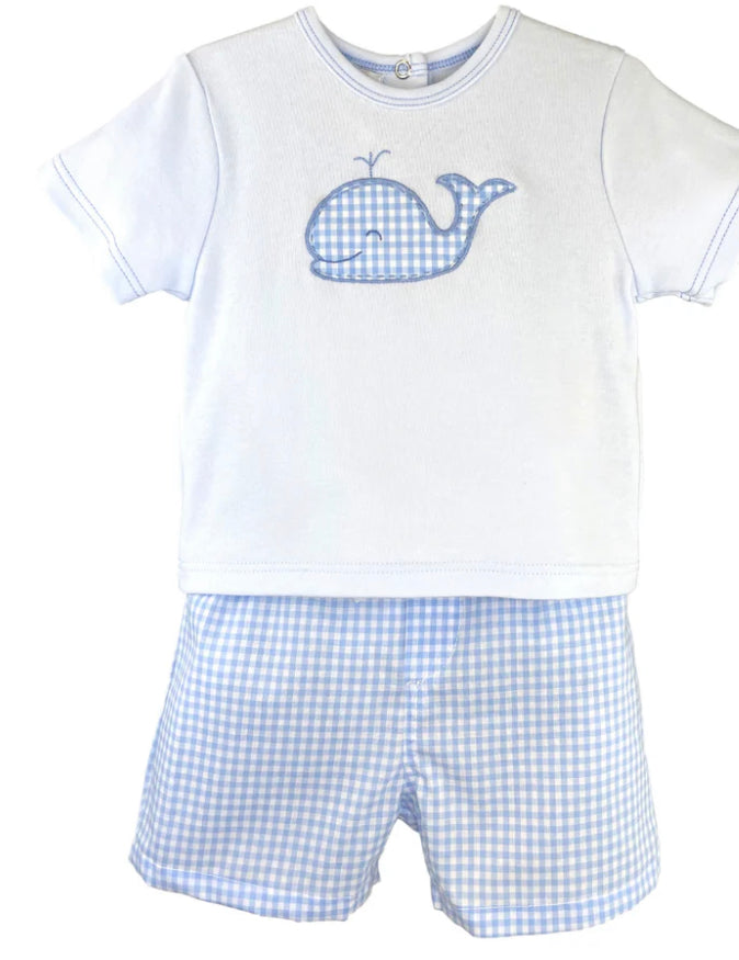 Whale Appliqué Short Set