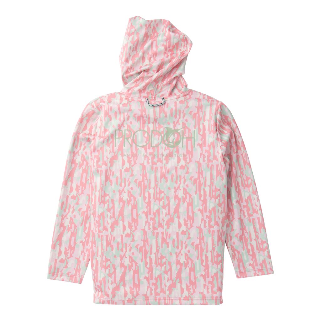PRODOH Girls Pink Camo Performance Hoodie