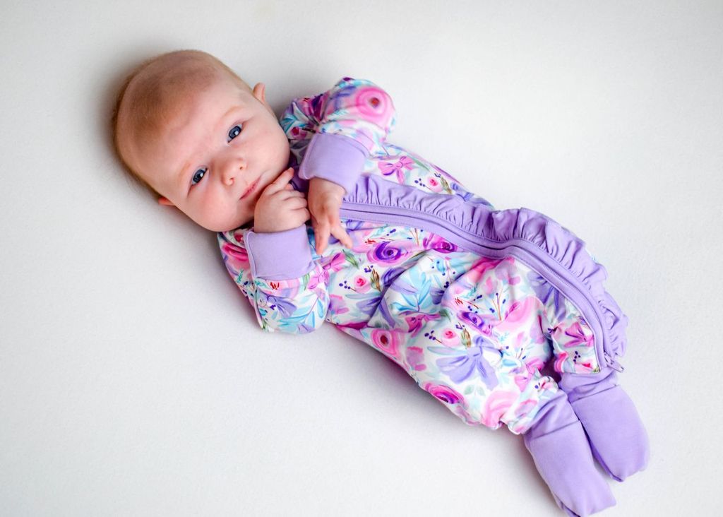 Lavender Floral 2way Zip Romper