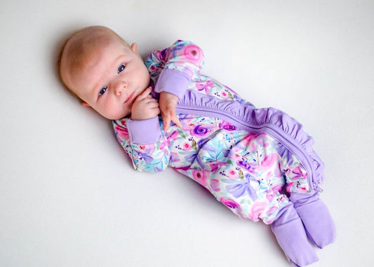 Lavender Floral 2way Zip Romper