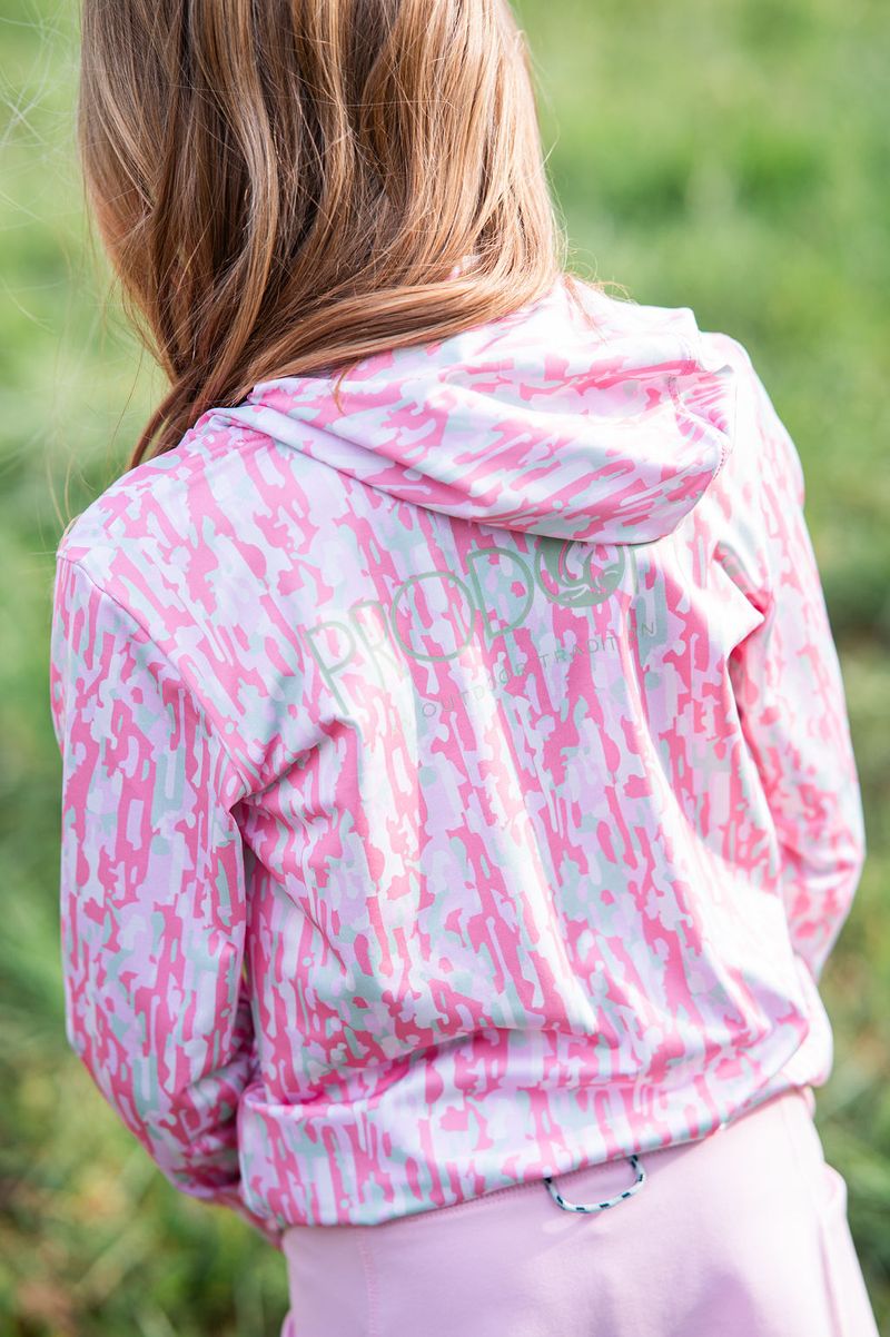PRODOH Girls Pink Camo Performance Hoodie
