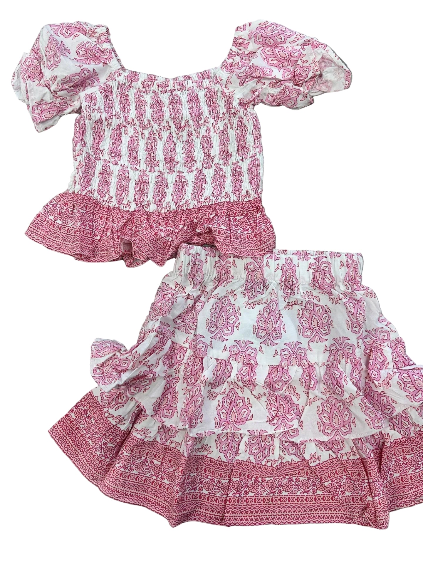 Pink Garden Smocked Set