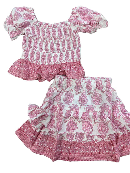Pink Garden Smocked Set