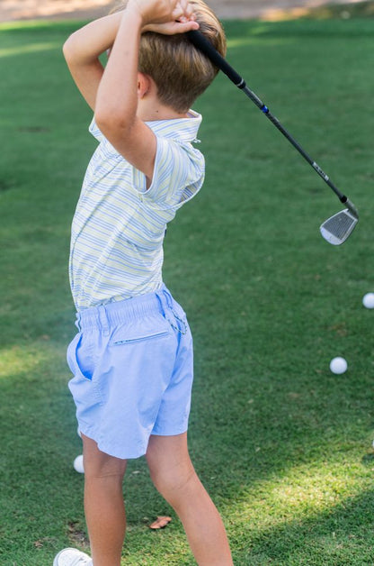 Seaside Striped Performance Polo