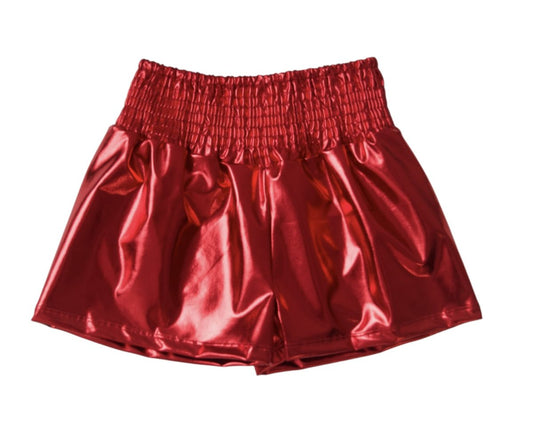 Bella Shorts Metallic Red