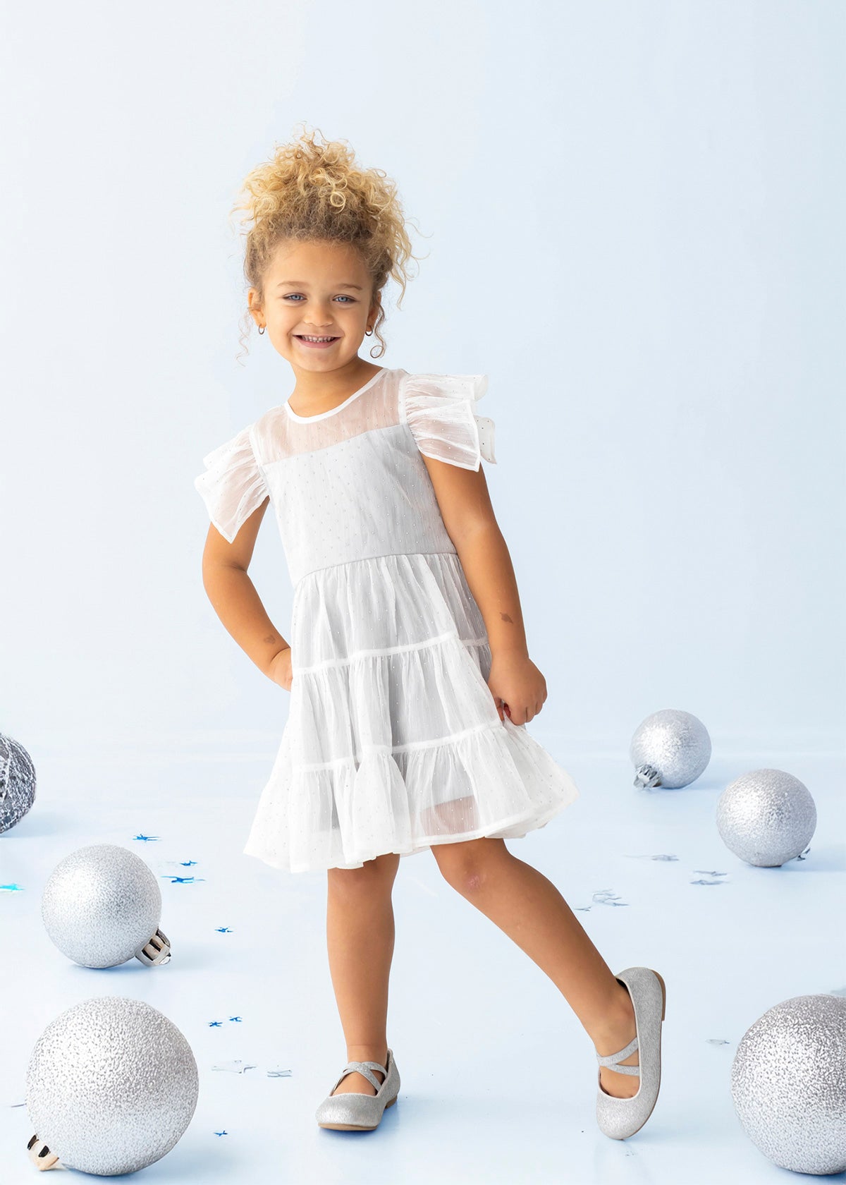 Silver Studded Winter Shimmer Dress