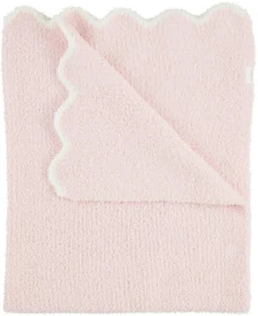 Pink Scallop Chenille Blanket
