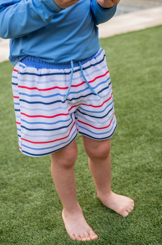 Freedom Striped Swim Trunks