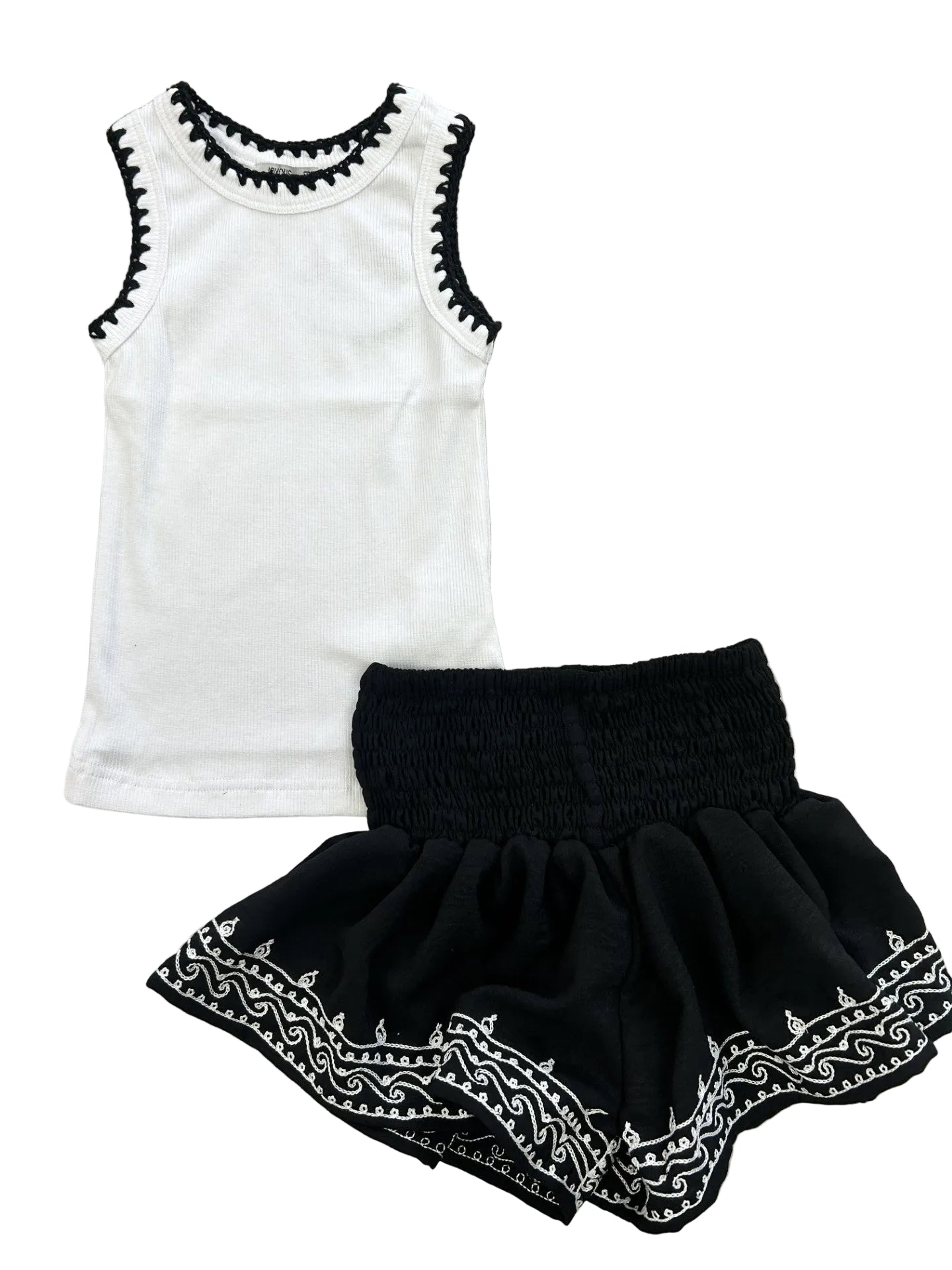 Embroidered Bloom Short Set