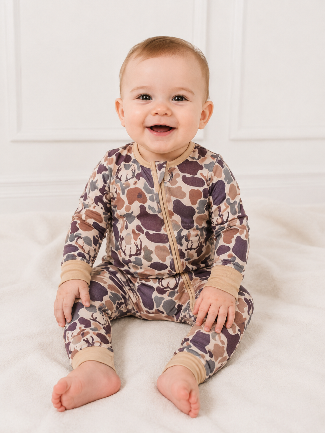 Woodland Camo Zippy Romper