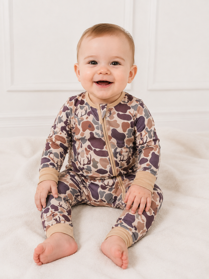 Woodland Camo Zippy Romper