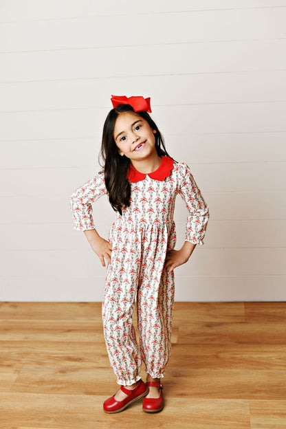 Holiday Bow Ruffle Jumpsuit